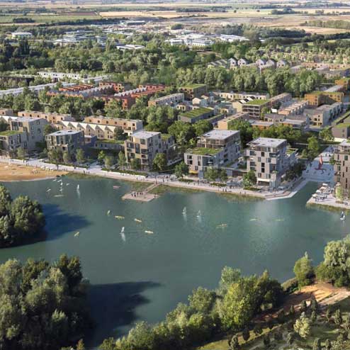The vision for the lake at Waterbeach Barracks